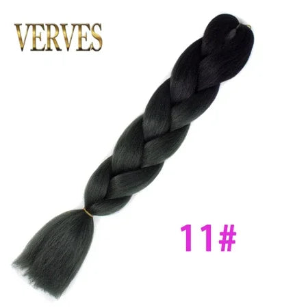 Synthetic Jumbo Braid Kanekalon Braiding Hair 24in | Ombre & Solid Colors | 100g