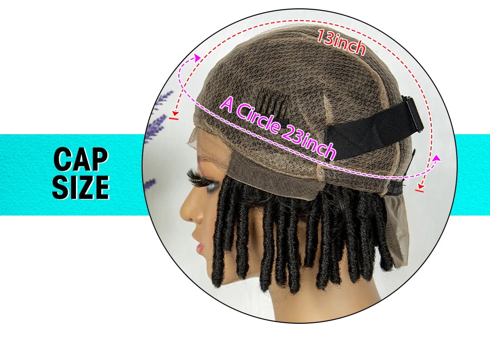 Synthetic Dreadlock Faux Locs wig Knotless Box Braided Wig Lace Front Braided Wig Full Lace African Braiding Hair For Man Women Luxegan