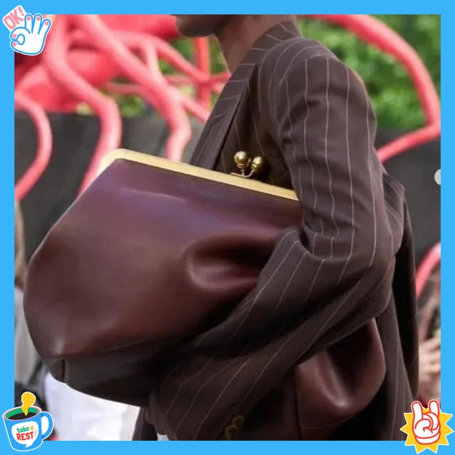 Famous Brand Runway Frame Shell Handbag | Sophisticated "Kiss Lock" Silhouette | Elegant Exquisite Trend Shoulder Bag | "Dignified" High-Performance Large Clip Accessory for Radiant Versatile Styling Luxegan