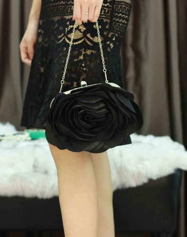 Floral Evening Clutch Bag | Flower Bride Purse & Wedding Handbag Luxegan