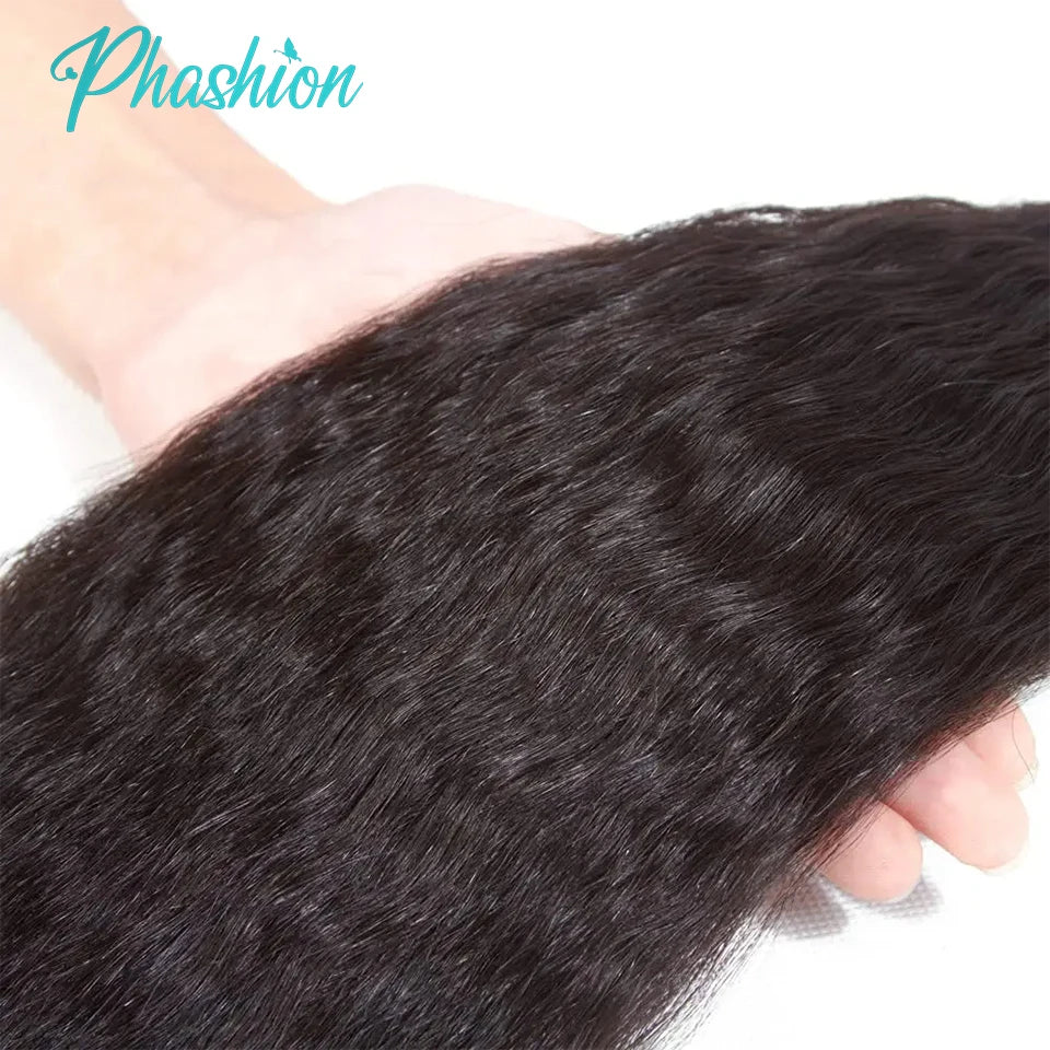Phashion Kinky Straight Human Hair Bundles 1/3 Pcs/Lot 30 32 Inch 100% Remy Hair Extensions For Black Women Brazilian Weave 10A