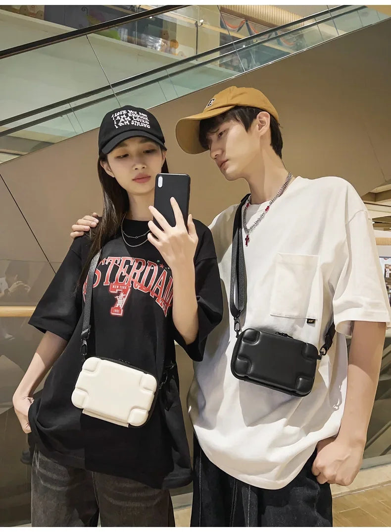 Minimalist Men's Hard Shell Crossbody Box Bag Luxegan