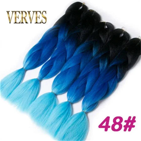 Synthetic Jumbo Braid Kanekalon Braiding Hair 24in | Ombre & Solid Colors | 100g