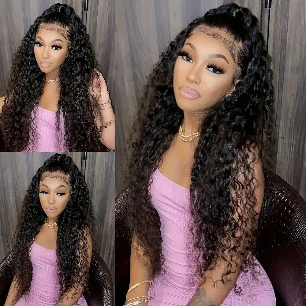 230% High-Density Deep Wave Frontal Wig | Sophisticated 13x6 HD Lace Frontal | Elegant Vietnamese Human Hair Lace Closure Wig | "Dignified" Deep Curly Medium-Length Remy Hair for Voluminous Styling Luxegan