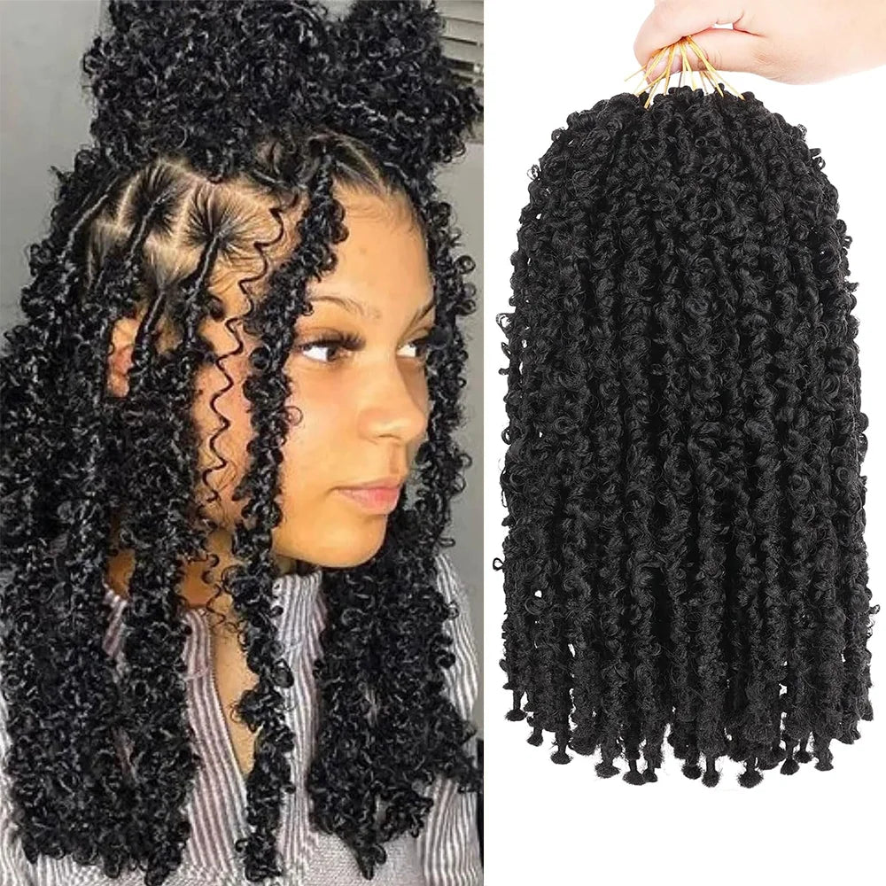 Pre-Twisted Butterfly Locs Crochet Hair – Short Bob Distressed Braids, Synthetic Hair for Women (1/6/8 Packs)