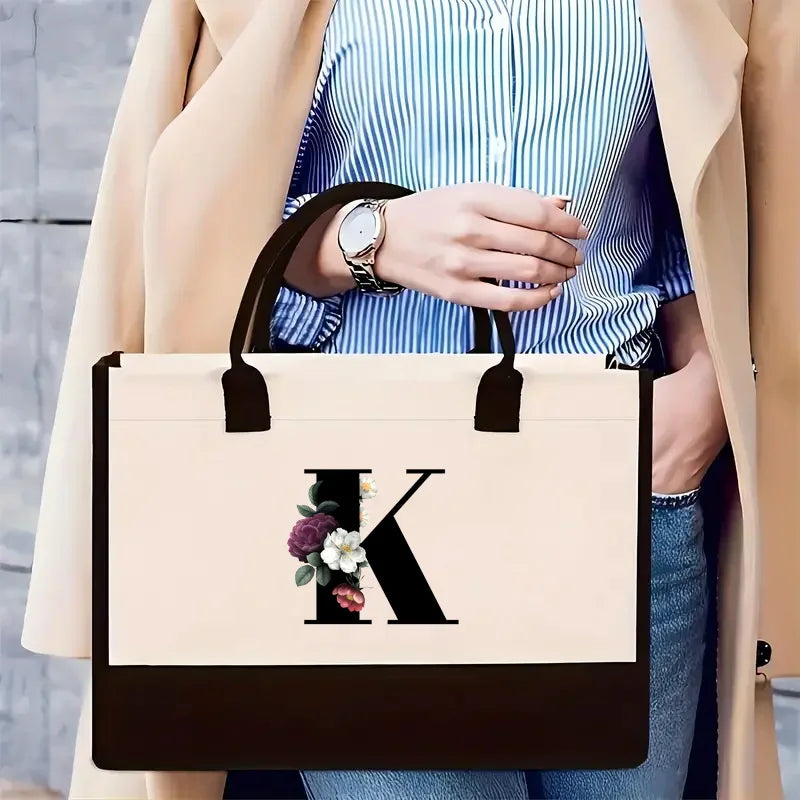 Pattern Printed Canvas Shoulder Bag | Large Capacity Combination Handbag & Storage Bag | Foldable, Reusable, & Eco-Friendly Unisex Casual Tote Luxegan