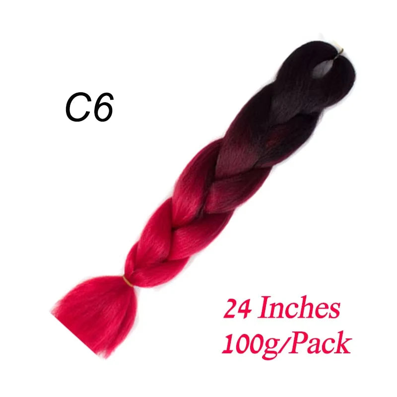 Lihui 24 Inch Pre-Stretched Synthetic Braiding Hair – Kanekalon Jumbo Braid | 100g | 100+ Ombre Colors