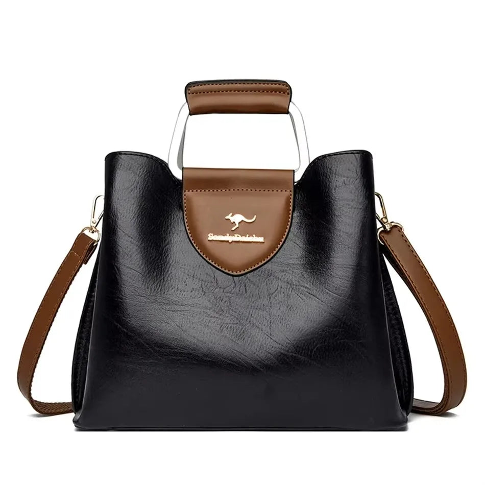 Luxury Handbag Fashion Print Large Capacity Soft Leather Women Shoulder Crossbody Bag | Leisure Designer Ladies Purses and Handbag Luxegan