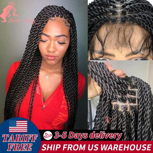 26-40 Inch Goddess Senegalese Twist Knotless Wig | Full Lace