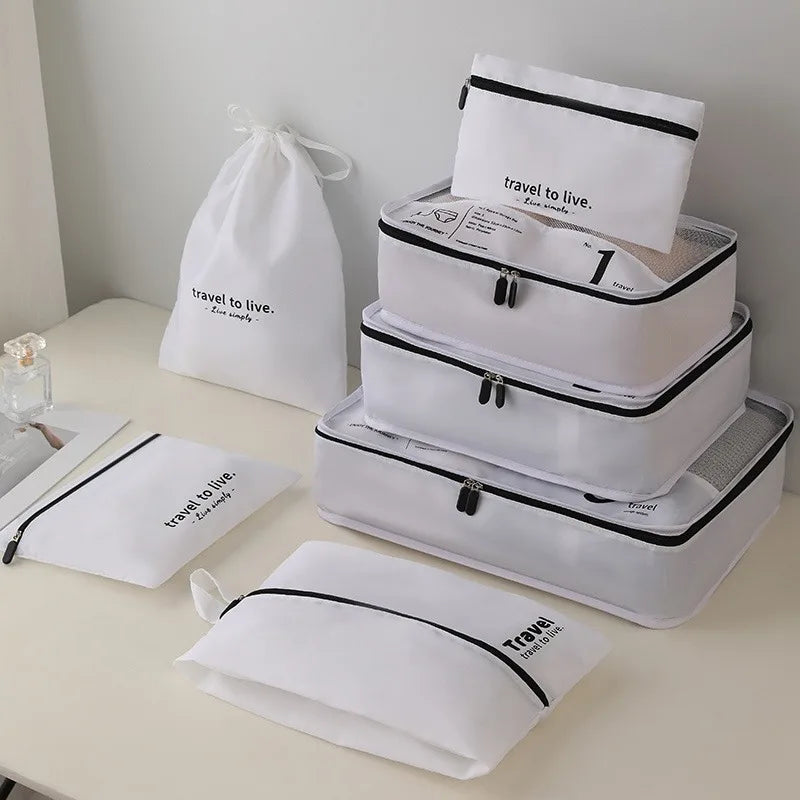 7-Piece Travel Storage Bag Set | Large Capacity Suitcase Organizer Luxegan