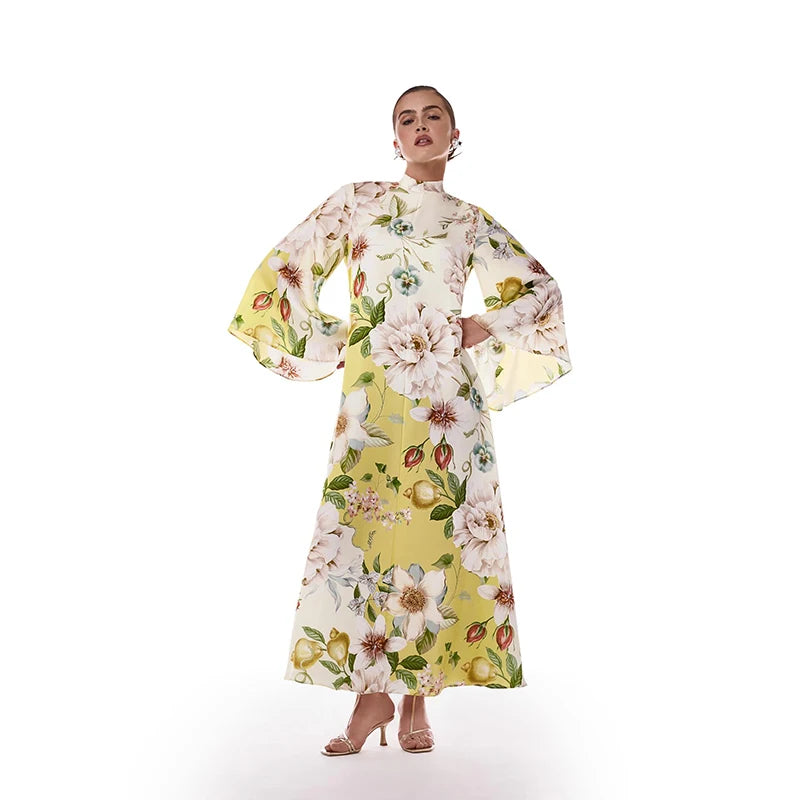 Floral V-Neck Short Flying Sleeve Tiered Slim Fit A-Line Mini Dress – Natural Waist, Spring/Summer Luxegan