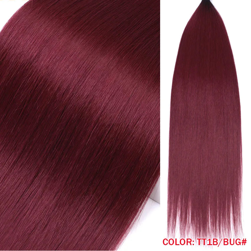 30-Inch Yaki Straight Synthetic Hair Bundles – 100g | Ombre & Linen Colors | High-Temp Fiber - view 13