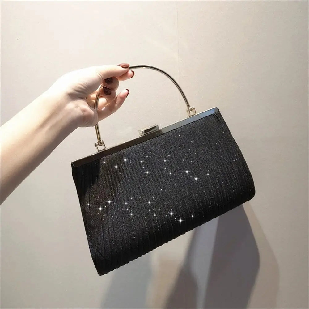 Hot Sale Luxury Moon Handbag | Apricot Evening Clutch Bag Party Chain Shoulder Bag | Female Sequin Wedding Purse Handbag for Women Luxegan