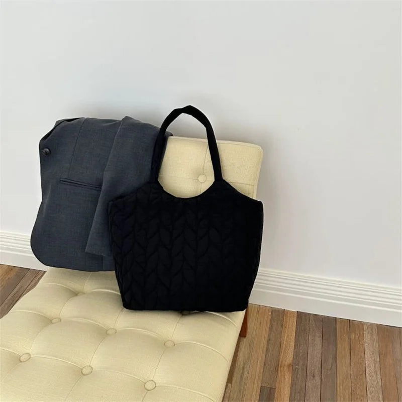 Big Soft Shoulder Bag Side for Women | Spring Trend Fashion Design Cloth Hand Bags | Female Large Capacity Plaid Tote Bags Luxegan