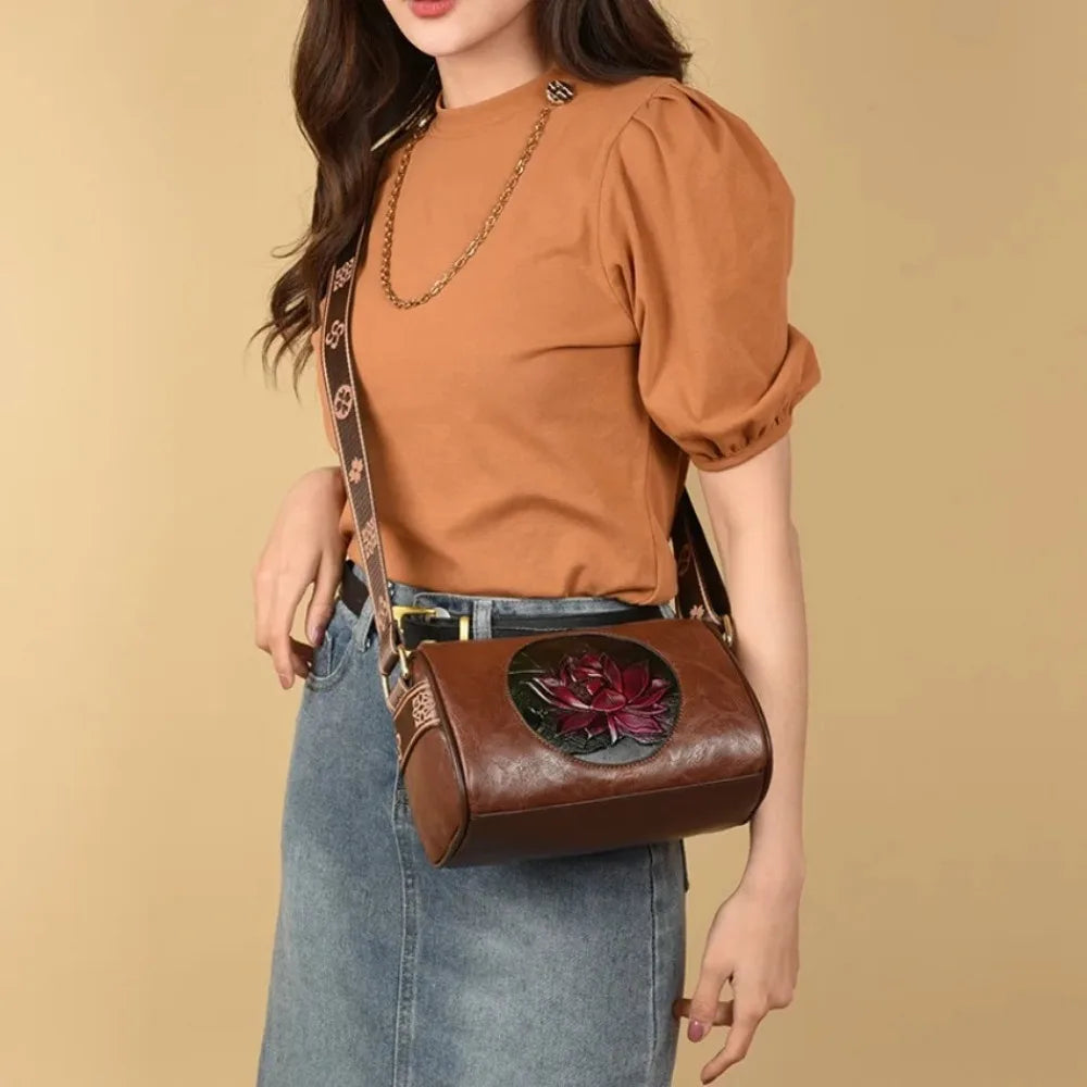 High-Quality Casual Women's Handbag | Print Solid Color Crossbody Bag & Soft Leather Shoulder Bag Luxegan