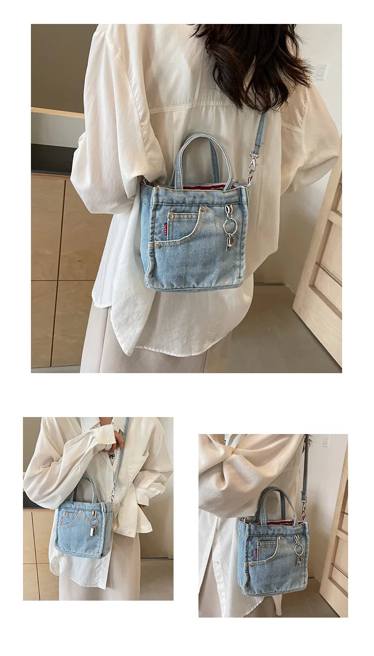 Ladies' Crossbody Bags | Creative Retro Washed Denim & Personalized Fashionable Versatile Handbags (High-quality Shoulder Bags for Girls) Luxegan