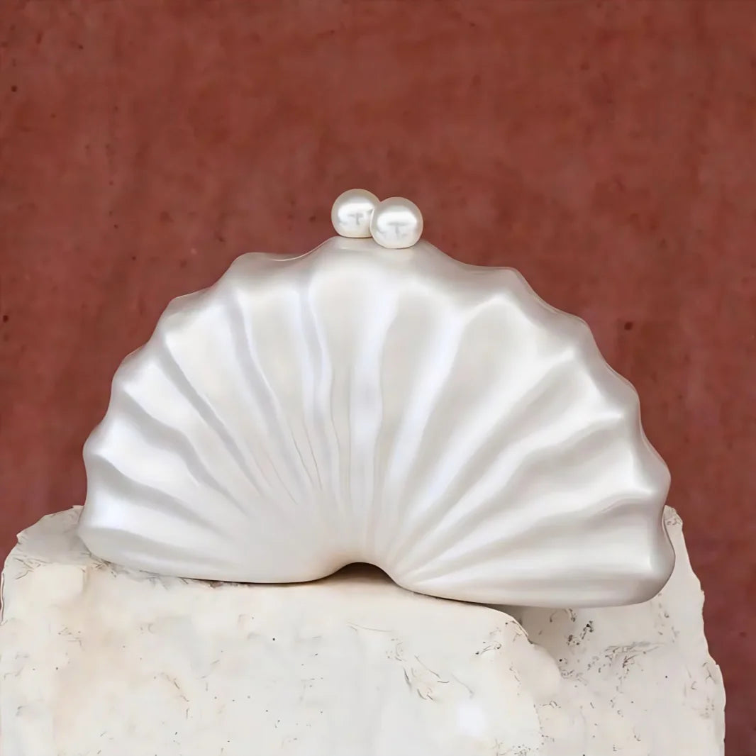 Acrylic Shell Clutch Bag | Designer Evening Party Handbag Luxegan