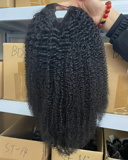 V-Part Afro Kinky Curly Wig | 12–32 Inch Luxegan
