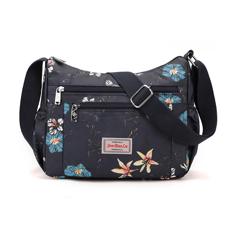 Fashion Floral Pattern Female Shoulder Bag | Pretty Style Girls Shopping Bag | Durable Fabric Women Crossbody Bag (SAC) Luxegan