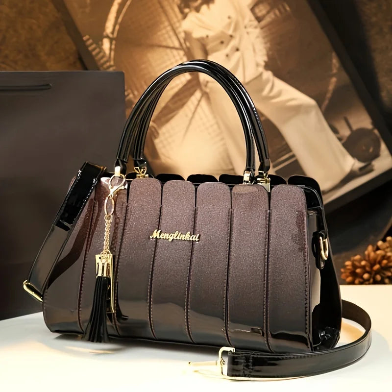 New Fashion Stylish Versatile Patchwork Handbag for Women - Crossbody Tote & Mom Bag in PU Leather Luxegan