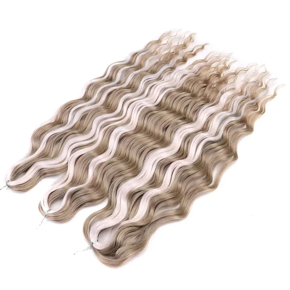 Synthetic Anna Curl Water Wave Crochet Braiding Hair – 24 Inch | 300g | 60 Strands | 88 Ombre & - view 77