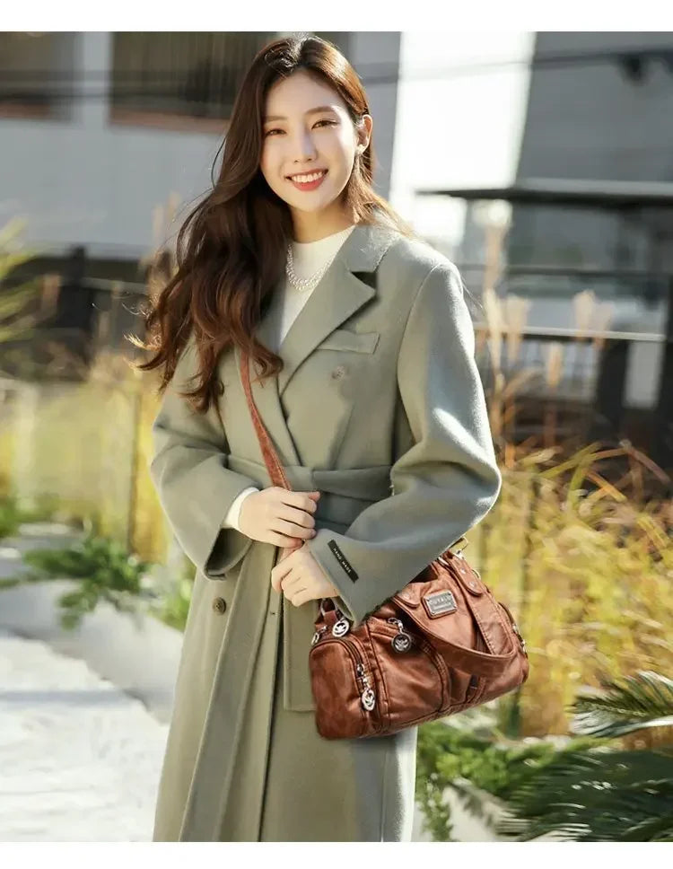 Luxury Structured Square Crossbody | Hard PU Leather Shoulder Bag Luxegan
