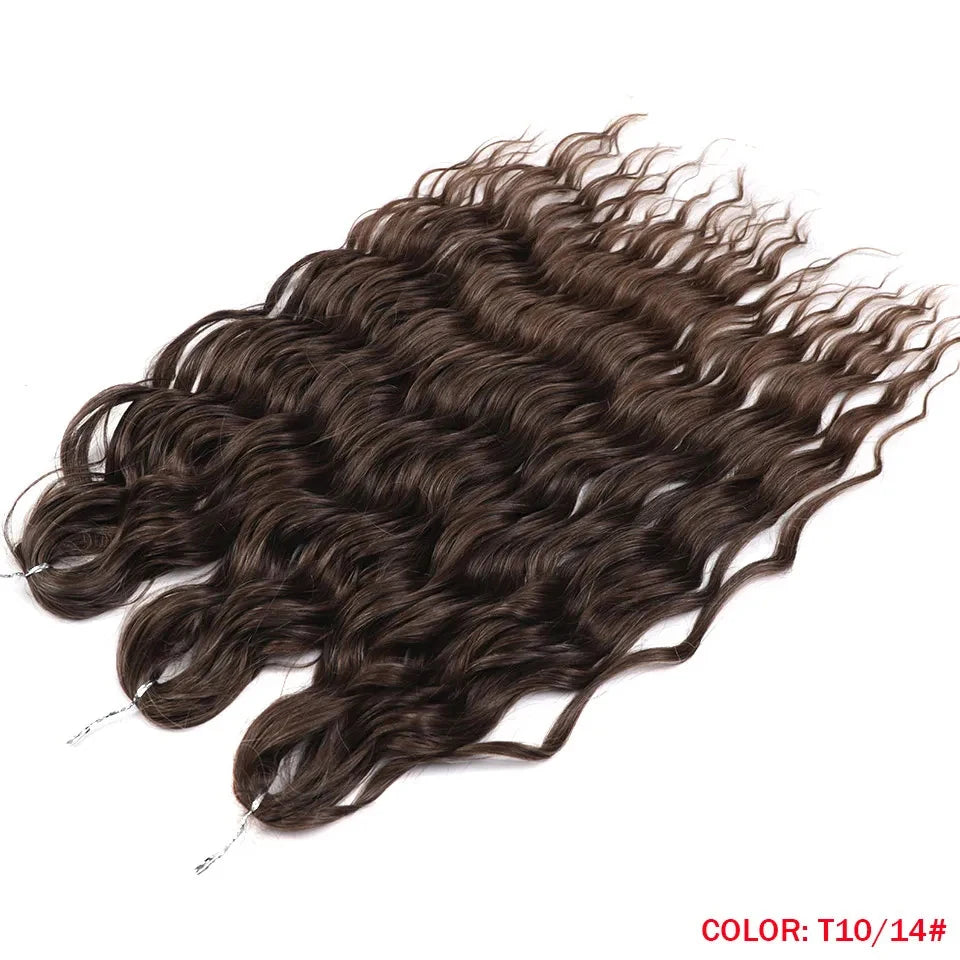 Synthetic Anna Curl Water Wave Crochet Braiding Hair – 24 Inch | 300g | 60 Strands | 88 Ombre & - view 52