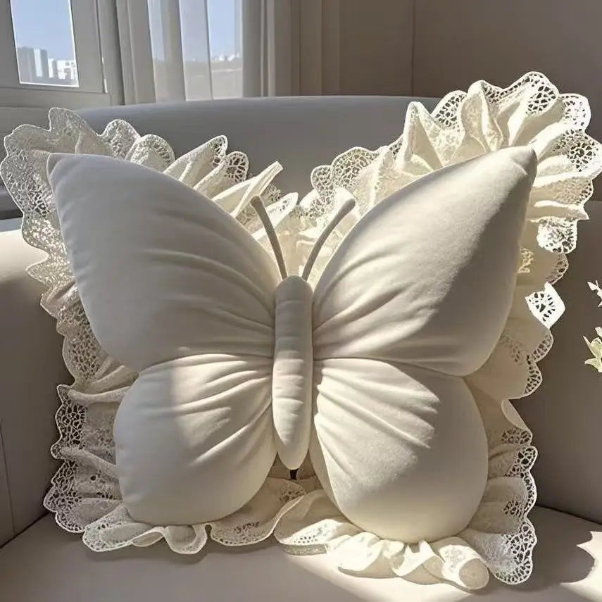 Princess Butterfly Bow Support Cushion | Sophisticated "Grade A" Butterfly Silhouette | Elegant Bedroom & Car Sofa Decorative Pillow | "Dignified" High-Performance Body & Travel Essential for Radiant Versatile Styling Luxegan