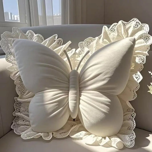 Princess Butterfly Bow Support Cushion | Sophisticated "Grade A" Butterfly Silhouette | Elegant Bedroom & Car Sofa Decorative Pillow | "Dignified" High-Performance Body & Travel Essential for Radiant Versatile Styling Luxegan