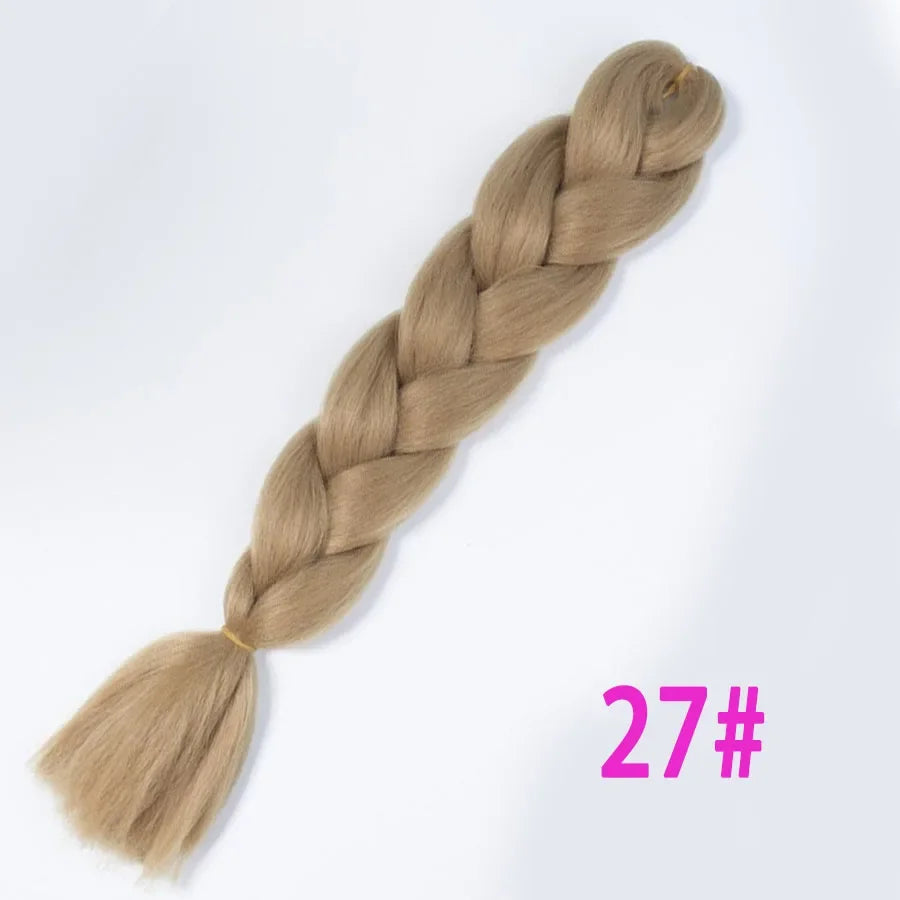 Synthetic Jumbo Braid Kanekalon Braiding Hair 24in | Ombre & Solid Colors | 100g
