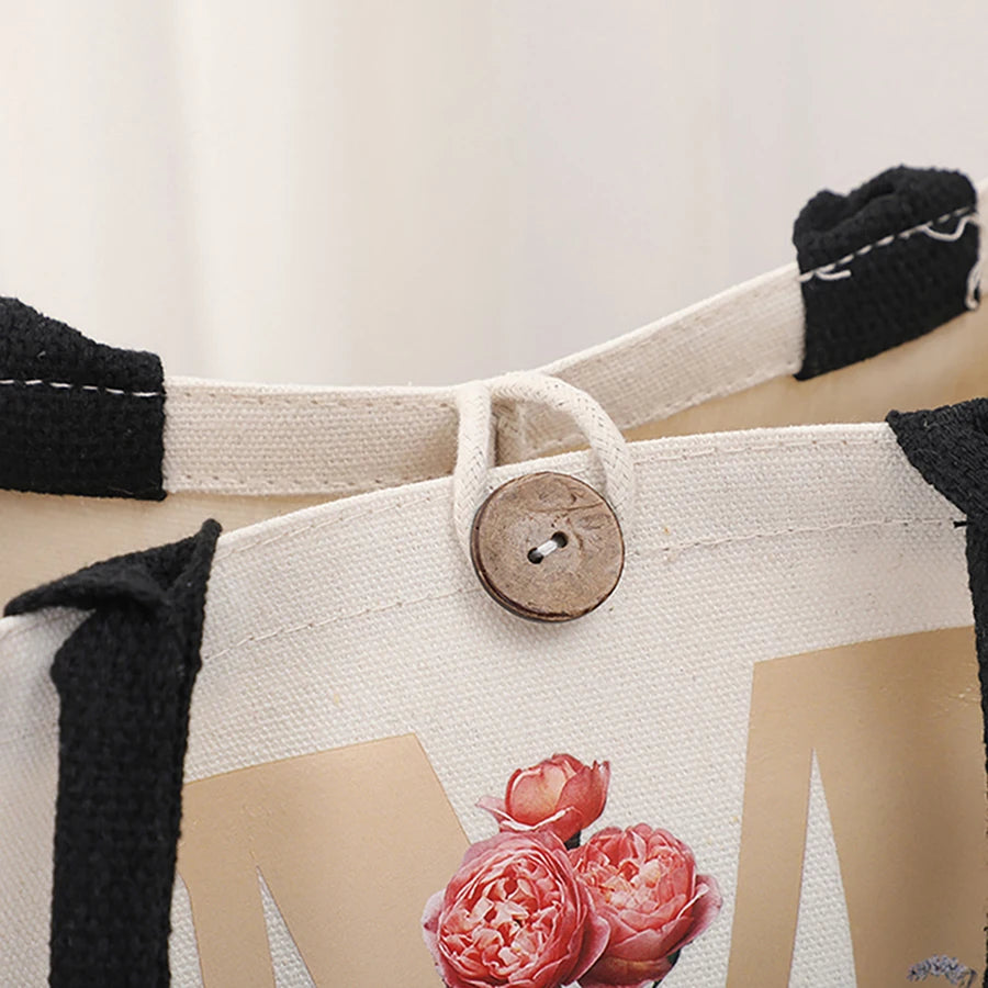 Fashionable Initial Canvas Travel Tote | Large Capacity Reusable Shopping & Storage Bag | Trendy Personalised Letter Print Handbag Luxegan