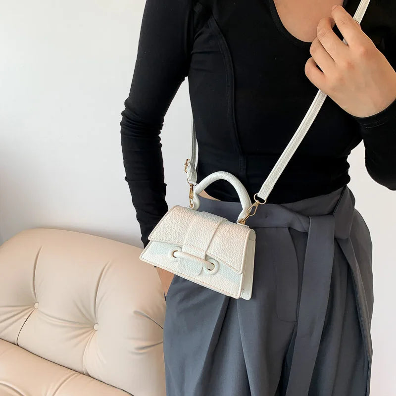 Trend Solid Box Shoulder Bag | Sophisticated Advanced Crossbody Clutch | Elegant Fashion Mini Purse & Cosmetic Bag | "Dignified" Soft PU Storage Handbag for Versatile Daily Styling Luxegan