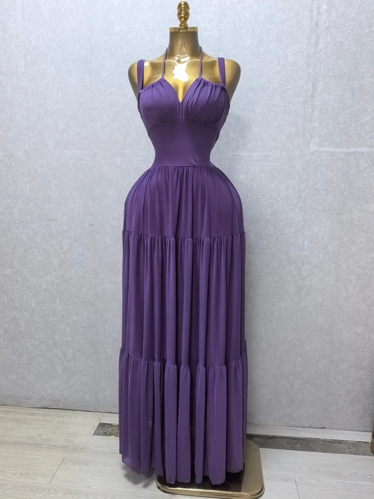 CM.YAYA 2026 Summer Women Halter Sleeveless Strapless Long Maxi Dress Slim Evening Birthday Beach Sexy Vacation Party Dresses