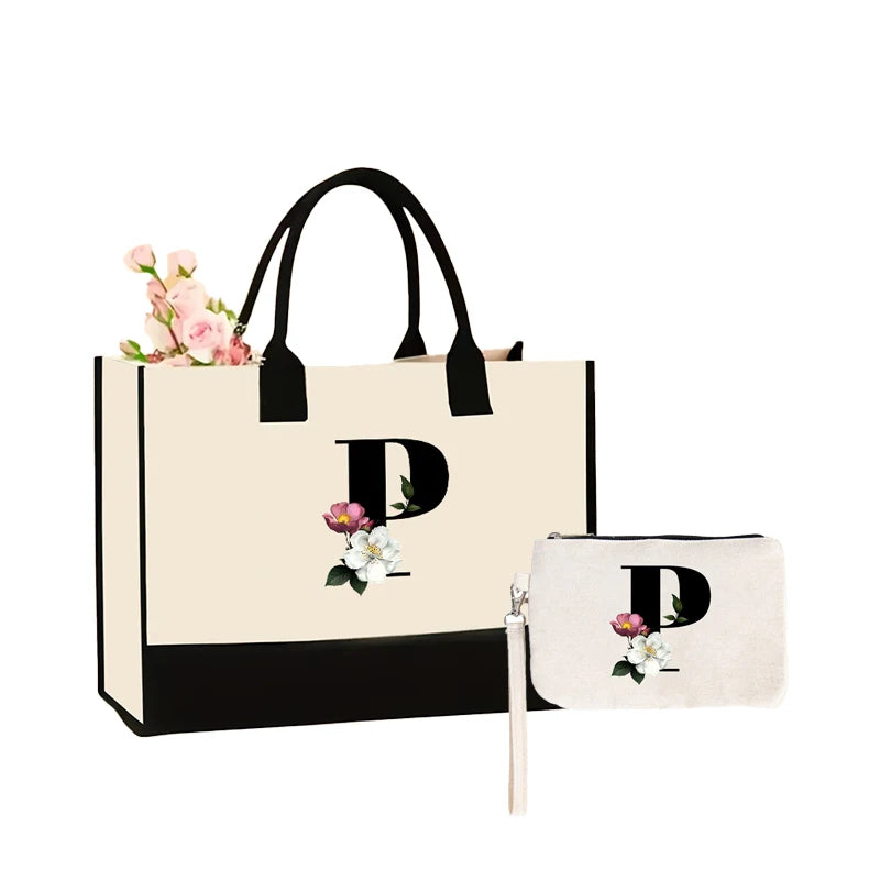 Pattern Printed Canvas Shoulder Bag | Large Capacity Combination Handbag & Storage Bag | Foldable, Reusable, & Eco-Friendly Unisex Casual Tote Luxegan