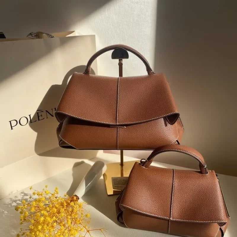 High-Quality Ladies Pleated Handbag | Noble Texture Faux Leather Square Satchel | Elegant Inclined Style Crossbody & Shoulder Bag Luxegan