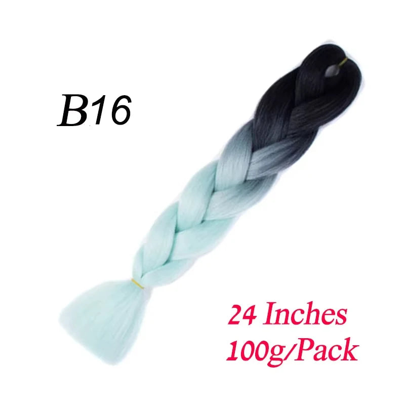Lihui 24 Inch Pre-Stretched Synthetic Braiding Hair – Kanekalon Jumbo Braid | 100g | 100+ Ombre Colors