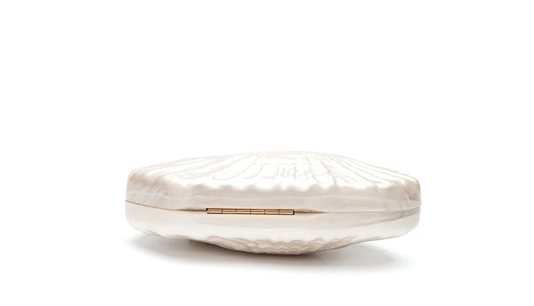 Sparkling Acrylic Shell Clutch | Elegant Rhinestone Evening Bag Luxegan