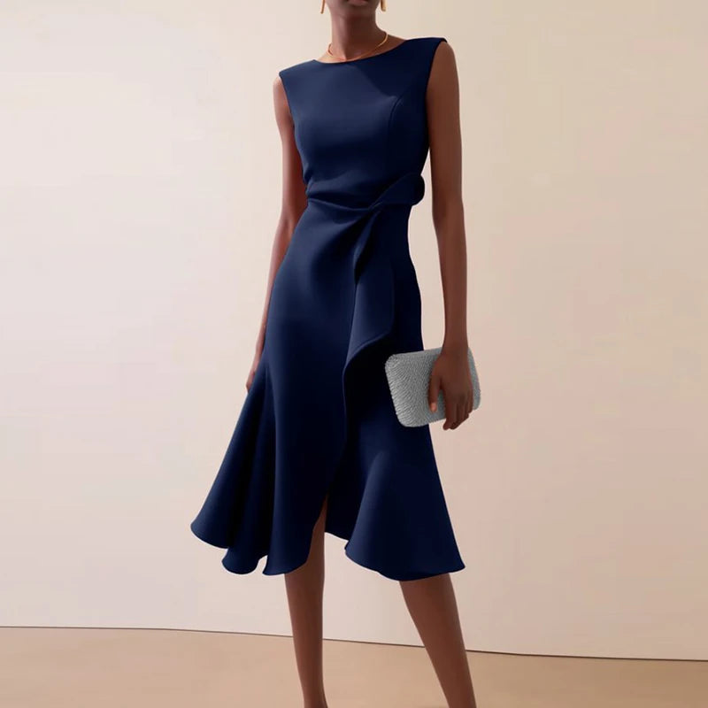 Women's Sleeveless Ruffle A-Line Dress Luxegan