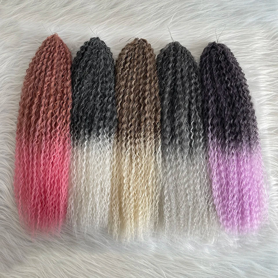 Afro Kinky Curly Crochet Hair Extensions – Kanekalon Ombre Braiding Hair 20–28in | 35 Strands/Pack - view 2