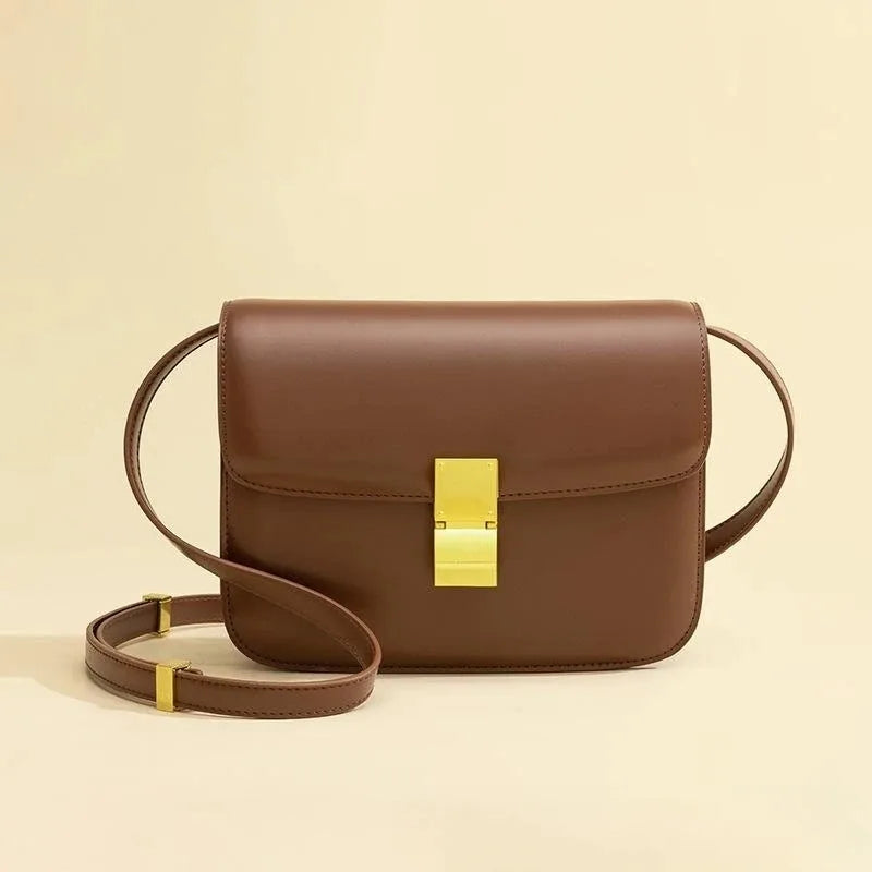 Luxury Leather Satchel | Soft Crossbody with Metal Buckle Luxegan