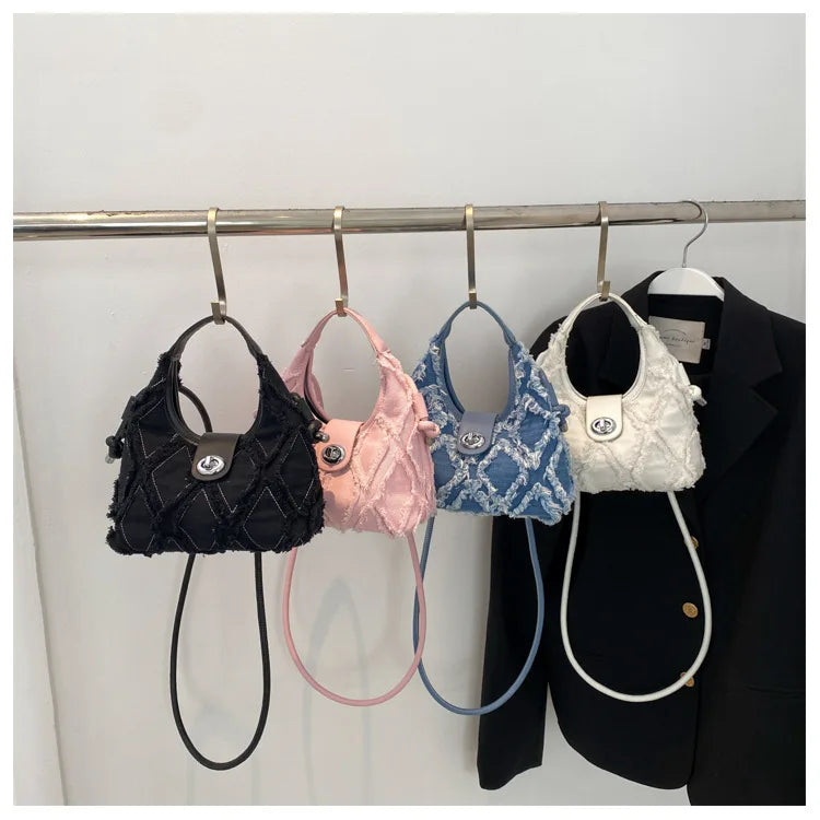 Fashion Denim Single Shoulder Bag | Women's Soft Chain Crossbody Handbag and Purse Luxegan