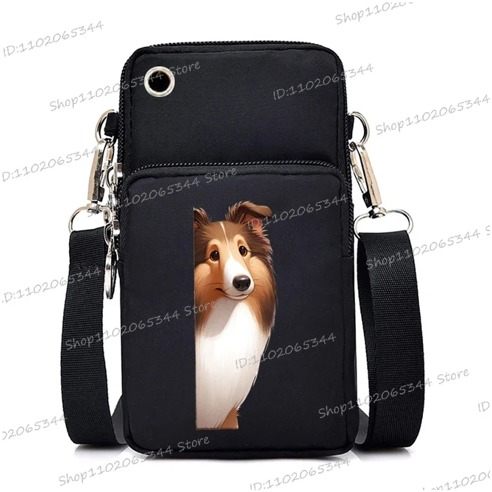 Funny Anime Dog Print Mobile Phone Bag | Unisex Crossbody & Handbag Luxegan