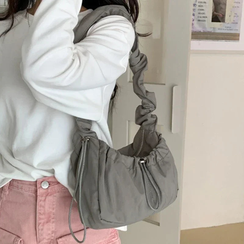 Simple Fashion Fold Shoulder Bag | Vintage Casual Designer Underarm Crossbody Bag (New Luxury Handbags) Luxegan