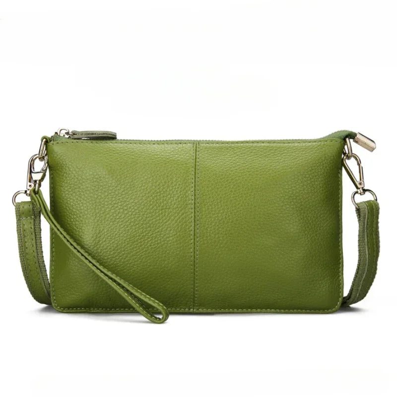 100% Genuine Leather Shoulder Bag | Sophisticated First Layer Cowhide Rectangle Bag | Elegant Luxury Designer Handbag | "Dignified" Soft Cow Leather Messenger for Daily Matching Luxegan
