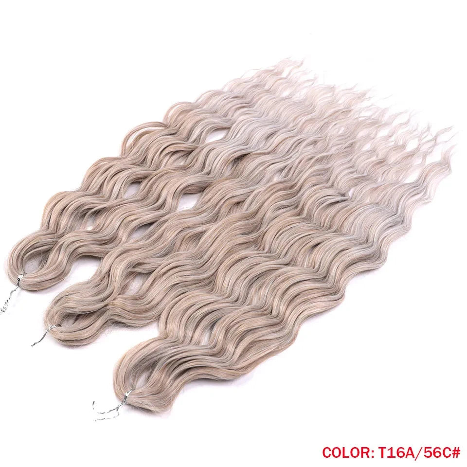 Synthetic Anna Curl Water Wave Crochet Braiding Hair – 24 Inch | 300g | 60 Strands | 88 Ombre & - view 41