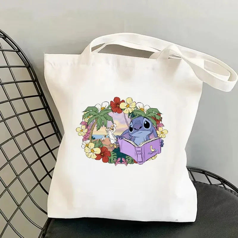 Disney Lilo & Stitch Cartoon Canvas Bag | Unisex Large Capacity Student Backpack & Shoulder Tote | Casual Shopping Totes Luxegan