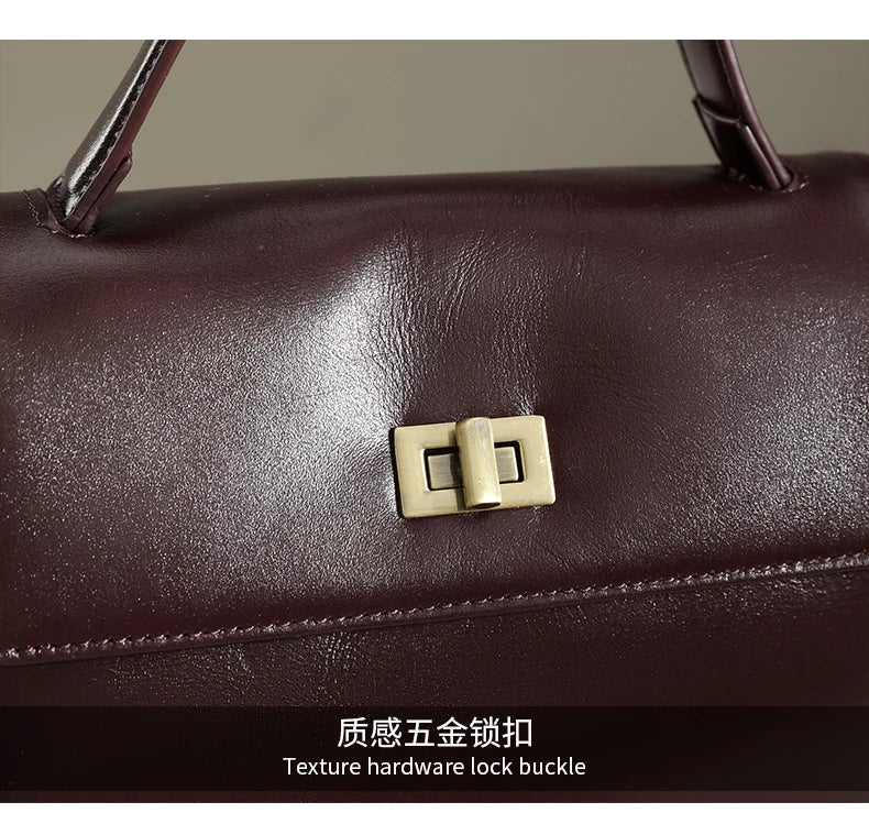 Women's Cow Genuine Leather Shoulder Bag Female Soft Natural Cowhide Retro Handbags Ladies Fashion Trend Commute Crossbody Bags Luxegan