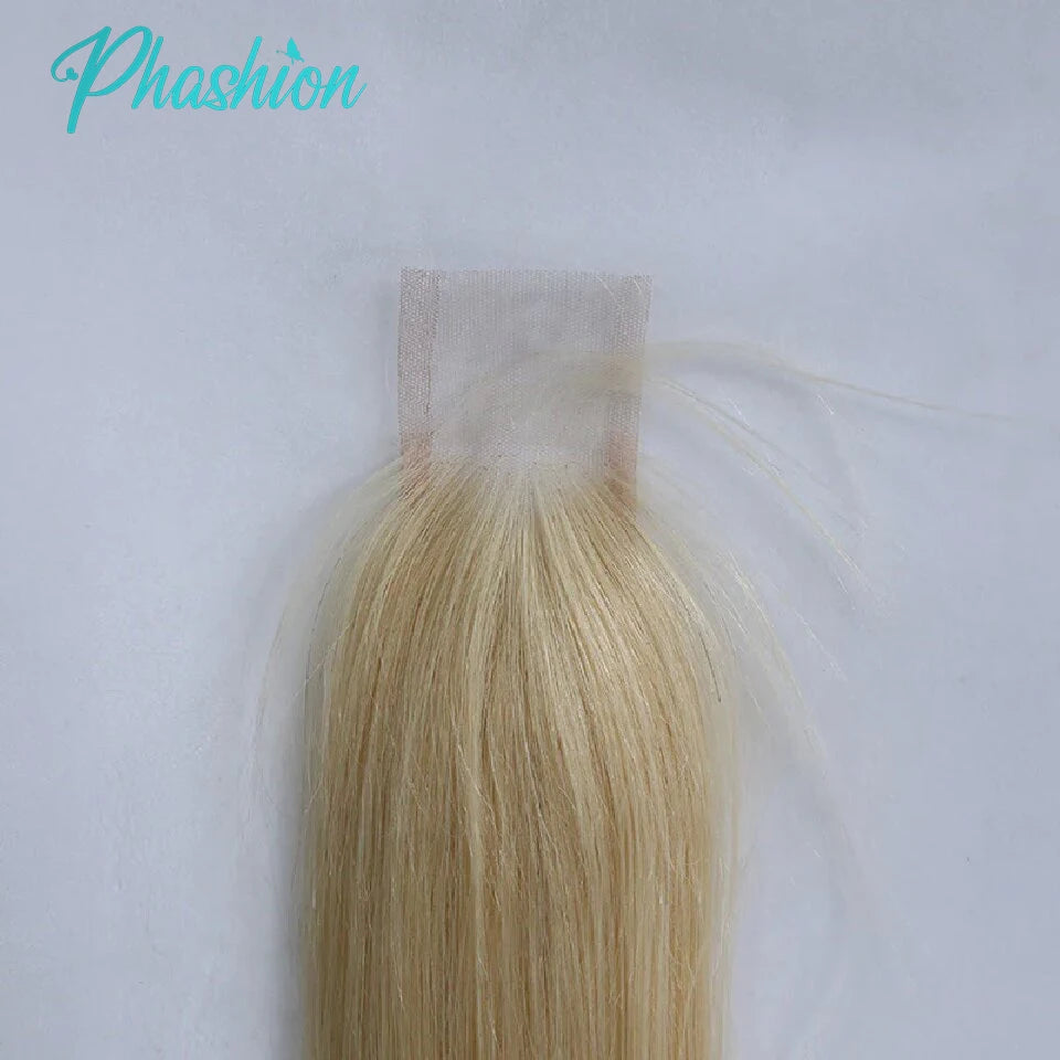 Phashion Real Hd Kim K 2x6 Blonde Swiss Lace Closure 613 Straight Body Wave Deep Part Transparent Lace Brazilian Remy Human Hair