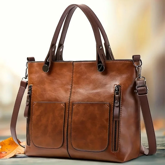 Women's Fashion Classical Style Crossbody Handbag | Retro PU Leather Shoulder Bag & Purse (Casual, Daily Use) Luxegan