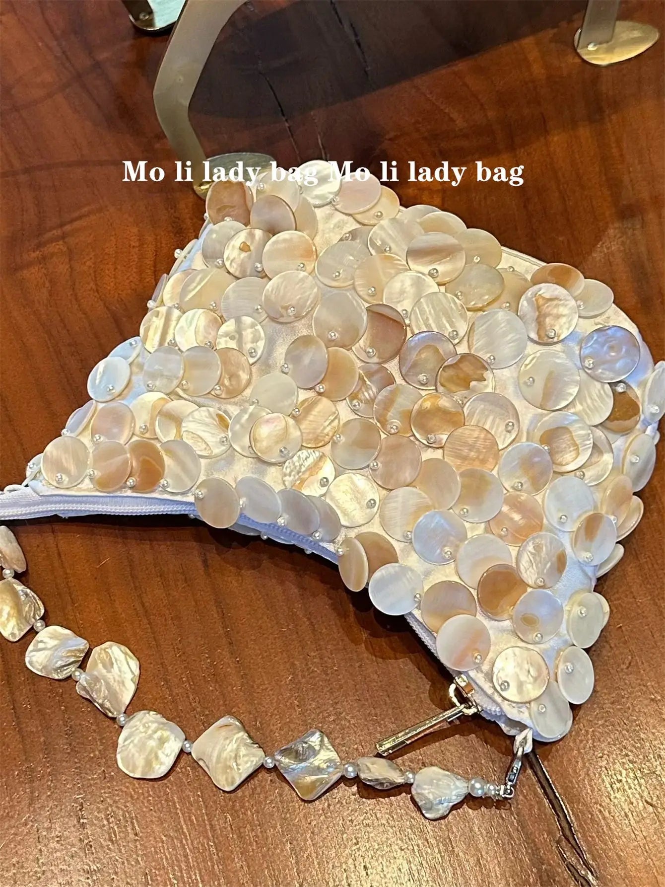 Luxury Sequin Internal Chain Shell Handmade Purse | Tote Handbag & Hobo Evening Bag (New Designer Woven Shoulder Bag for Women) Luxegan
